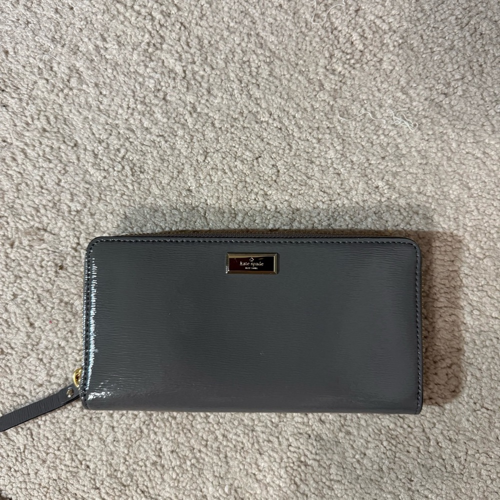 Kate Spade Gray Epi Leather Continental Wallet NWOT